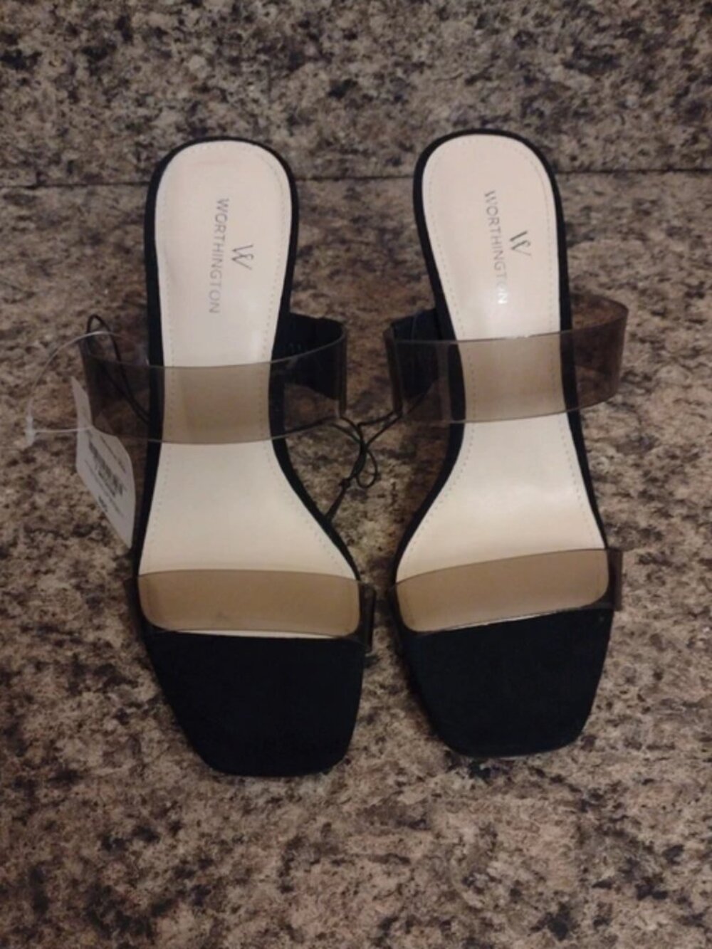 Worthington black heeled sandals - size 7